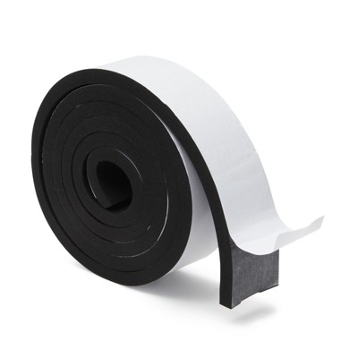 Stockroom Plus Window Weather Stripping Tape, 2 x 3/8 Inch Thick Black Foam Seal (6.5 Ft)