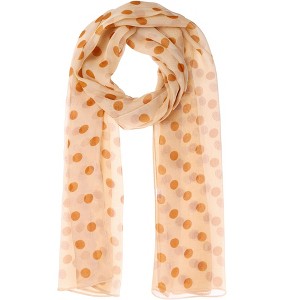 INSPIRE CHIC Women 1950s Retro Polka Dots Chiffon Lightweight Soft Sheer Long Scarves 1Pc - 1 of 4