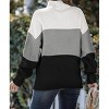 Coolmee Women's Pullover Sweater Turtleneck Batwing Sleeve Loose Oversized Chunky Knitted Sweater Jumper Tops - 3 of 4