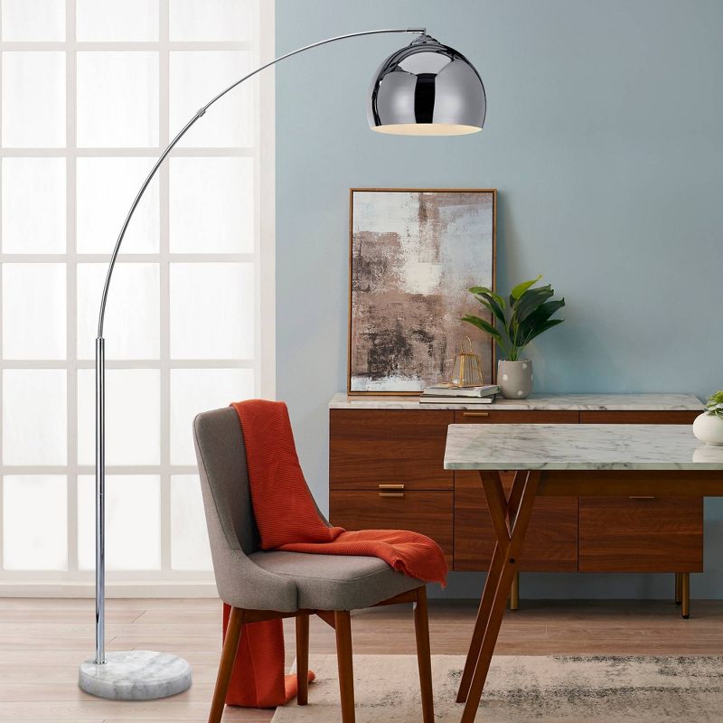 Teamson Home Arquer Arc Floor Lamp with Faux Marble Base, 4 of 15