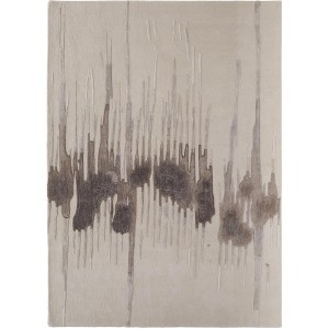Ivory Taupe and Brown Abstract Hand Tufted Area Rug - 1 of 4