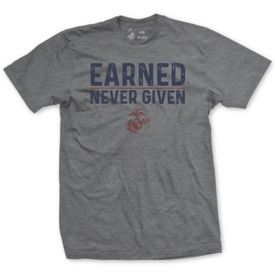 OUTSIDE THE WIRE Leatherneck for Life Earned Never Given Vintage T-Shirt