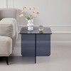 NicBex C Shaped Side Table Simple Modern End Table with Wheels, 2-Tier Storage Shelf and Glass Tabletop for Bederoom, Living Room - 2 of 4