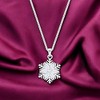 Slickblue 2Ct Marquise CZ Snowflake Pendant Necklace – Silvertone Plated, Winter Fashion Jewelry, 16” + 2” Extender - 2 of 3
