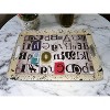 HomeRoots 20" White Black Gold and Red Metal Abstract Serving Tray - 2 of 4