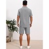 INSPIRE CHIC Men's Striped Textured Sets Short Sleeve Shirt & Shorts Outfits - 3 of 4