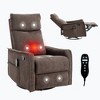 TIRAMISUBEST 3-Mode Fabric Heated Massage Manual Recliner Swivel Rocker Reclines Up to 155 Degrees and Features 8 Vibration Nodes - 2 of 4