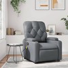 vidaXL Massage Recliner Chair for Elderly - Gray Faux Leather Manual Reclining Armchair with Cup Holders, Side Pocket, and 6-Point Vibration Massage - 2 of 4