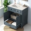 30" Bathroom Vanity with Sink – Solid Wood Frame, Ceramic Basin, Soft-Close Doors, Modern Retro Style with Drawer Storage Cabinet - 4 of 4