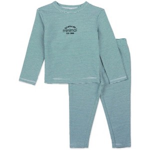 MiniMoi 2 Piece Kids Mini-Stripe "Generation MiniMoi" Pajama Set - 1 of 4