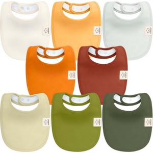 KeaBabies 8pk Organic Baby Bibs for Boy, Baby Drool Bib for Baby Boys and Girls, Newborn Teething Bibs - 1 of 4