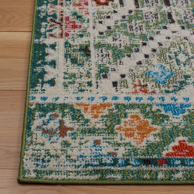 Madison 6'7" Square Blue and Green Cotton Area Rug