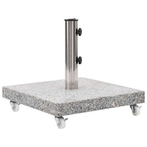 vidaXL 66.1lb Square Umbrella Base with Wheels, Stainless Steel Pipe, 17.7"x17.7" Gray - 1 of 4