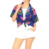 HAPPY BAY Women's Button Down Blouses Casual Summer Beach Party Short Sleeve Blouse Shirt Tropical Colorful Button Up Hawaiian Dresses - 4 of 4