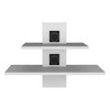 24" Wood Floating Shelf with Two Tiers, Cable Management, and Wall-Mount Design for Living Room and Bedroom - 2 of 4