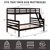 INFURNIC Beds Twin Over Full Bunk Bed with Guardrails Sturdy Wooden Frame and Ladder for Kids Teens, Black, 78.35"*59.06"*61.81" - 4 of 4