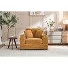 42.1'' Wide Stripe Corduroy Chaise Lounge Chair with Storage Armrest, Movable Ottoman, and Cup Holders, Detachable Cushions Deep Seat - 3 of 4