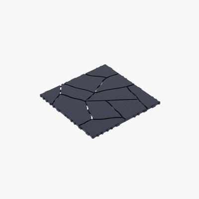 GlasFlength Carpet Tiles 44 Pack 12" Interlocking Deck Tiles, Stone Style, DIY Flooring for Patio Poolside Balcony Backyard, Gray, 12"*12"*0.8"