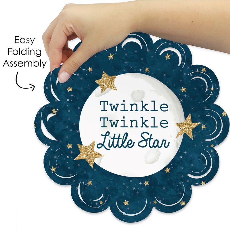 Big Dot of Happiness Twinkle Twinkle Little Star - Baby Shower or Birthday Party Round Table Decorations - Paper Chargers - Place Setting For 12, 5 of 9