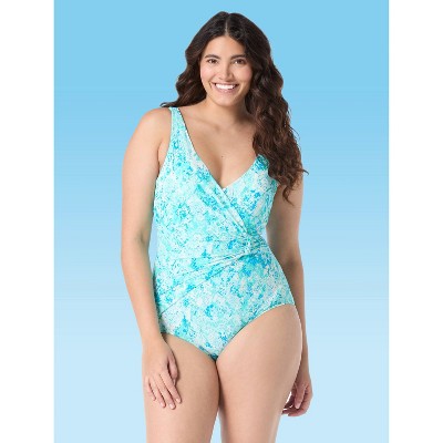 Roxanne Draped Sash Underwire Cabana Lights One Piece Swimsuit