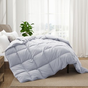 Peace Nest All-Season Medium Warmth Solid Pattern Duvet Insert White Goose Feather Comforter - 1 of 4