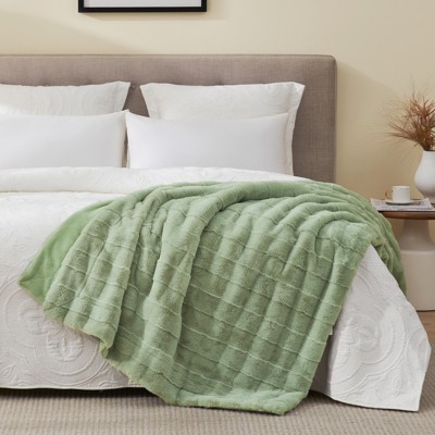 Cozy Bliss Fluffy Faux Fur Throw Blanket Soft Bed Blankets for Sofa Bed