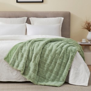 Cozy Bliss Fluffy Faux Fur Throw Blanket Soft Bed Blankets for Sofa Bed - 1 of 4
