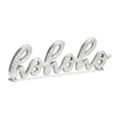 Cheung's Clara hohoho Silver Cast Iron Table Sign