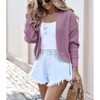 Clearlove Women's Cropped Drop Shoulder Cardigan Long Sleeve Open-Front Knit Shrug Jacket - 3 of 4