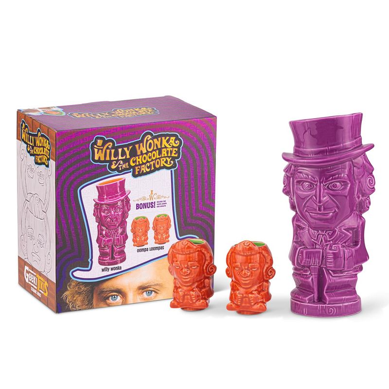 Beeline Creative Geeki Tikis Willy Wonka And The Chocolate Factory Mug Set | Ceramic Tiki Cups, 4 of 8