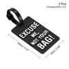 Unique Bargains PVC Adjustable Strap Backpack Travel ID Luggage Tags 2 Pcs Black - 2 of 4