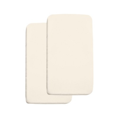 BreathableBaby All-in-One Fitted Sheet & Waterproof Cover, For 36" x 18" Cradle Mattress (2-Pack), Ecru