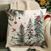 Lomsoe 2 Pack Watercolor style Christmas Forest Pillowcases, Good for Romantic AtmosphereHome Decor Pillow Cover Christmas Gift. - 2 of 4
