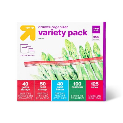 Food Storage Bags Variety Pack - Clear - 355ct - up &#38; up&#8482;