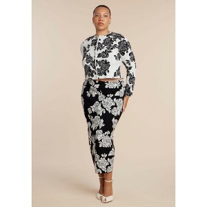 ELOQUII Floral Intarsia Sweater Skirt - 1 of 2