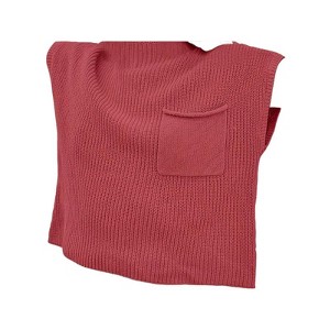 Soft Fabric Breathable Stretchy Turtleneck Knitted Sleeveless Crop Top Fall Winter Fashion - 1 of 4