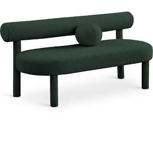 Meridian Furniture,Parlor Boucle Fabric Bench - 1 of 4
