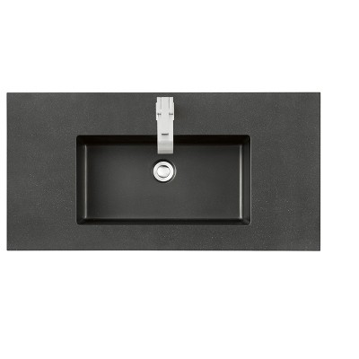 James Martin Signature Vanities & 35.4" Single Sink Top, Charcoal Black