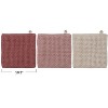 Storied Home 3-Piece Cotton Knit Dish Cloths, Multicolor - 2 of 2