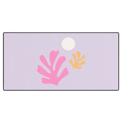 Daily Regina Designs Lavender Abstract Leaves Modern Desk Mat - Deny Designs
