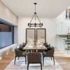 PAKOKULA 6-Light Black Vintage Candle Style Wagon Wheel Chandelier - 3 of 4