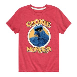 Boys' - Sesame Street - Cookie Monster Eating Short Sleeve Graphic T-Shirt - 1 of 4