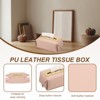 Unique Bargains PU Leather Home Car Office Decorative Tissue Box Cover - 3 of 4
