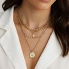 Anna-Kaci Women's Multi-Layer Chain Necklace with Coin and Crystal Pendants 14.5+2in - Gold - 3 of 4