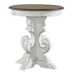 Liberty Furniture,Magnolia Manor Round End Table in Antique White - 1 of 4