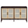 MAYEERTY Sideboard Rustic Buffet Cabinet with Doors for Entryway Dining Room Kitchen Walnut Natural - 4 of 4