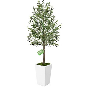 Artificial Tree in Pot with Realistic Leaves & Natural Wood Trunk 5FT/6FT/7FT/8FT - 1 of 4