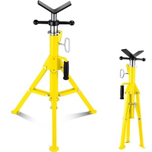 V Head Pipe Jack Stand, 2500LB Jack Stands with Portable Folding Legs 28-52 Inch Height Adjustable 1/8"-12" Capacity for Welding, Pipe Threading - 1 of 4