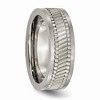 Black Bow Jewelry 8mm Titanium Sawtooth Design Flat Band - 4 of 4