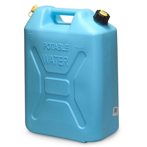 Emergency Water Storage 5 Gallon Water Tanks - 2 Tanks - 5 Gallons ea. w/Lids + Spigot - Food Grade, Portable - Survival Supply Water Container